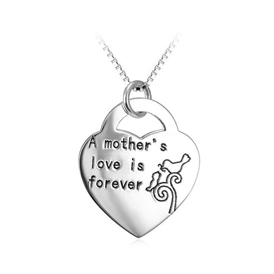 925 Sterling Silver Mother's Day Heart Pendants with Necklace