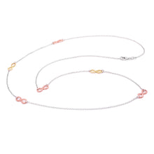 Load image into Gallery viewer, Italian Rose Yellow White Tri-color 925 Sterling Silver Necklace
