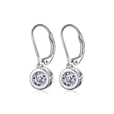 925 Sterling Silver Mother's Day Earrings with White Cubic Zircons