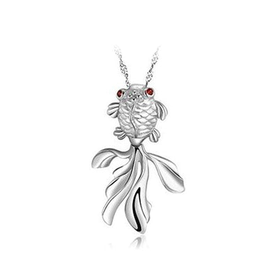 925 Sterling Silver Goldfish Pendant with Necklace