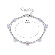 Load image into Gallery viewer, 925 Sterling Silver Sugar Cube Bracelet with Austrian Element Crystal