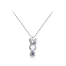 Load image into Gallery viewer, Cute Rabbit Pendant with Fashion Pearl and Austrian Element Crystal and Necklace - Glamorousky
