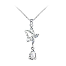 Load image into Gallery viewer, Simple Butterfly Pendant with Cubic Zircon and Necklace - Glamorousky