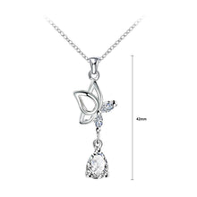 Load image into Gallery viewer, Simple Butterfly Pendant with Cubic Zircon and Necklace - Glamorousky