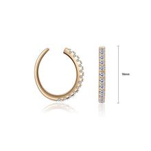 Load image into Gallery viewer, 925 Sterling Silver Plated Gold Simple Earrings with Austrian Element Crystal - Glamorousky