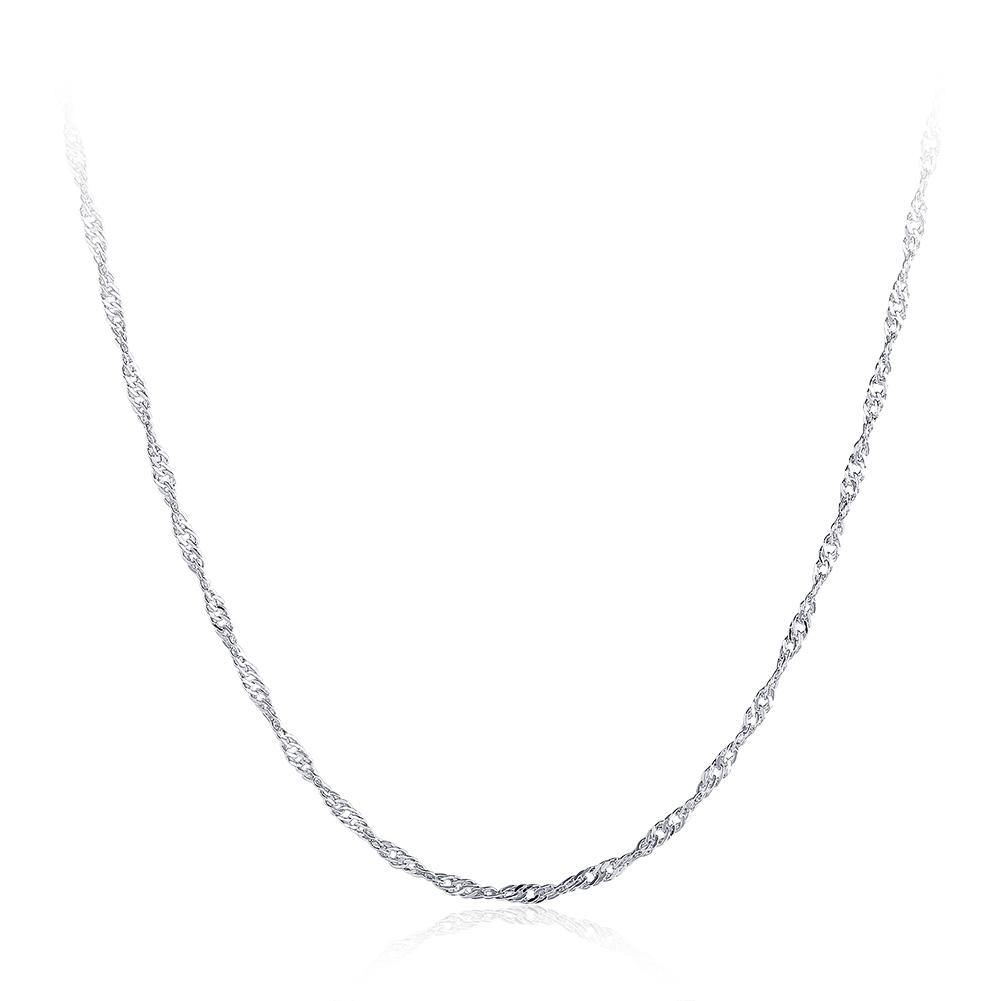 Fashion Simple Plated Platinum Water Wave Necklace - Glamorousky