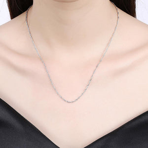 Fashion Simple Plated Platinum Water Wave Necklace - Glamorousky
