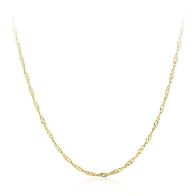 Fashion Simple Plated Gold Water Wave Necklace - Glamorousky