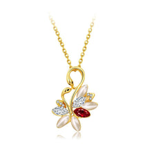 Load image into Gallery viewer, Elegant and Fashion Plated Gold Swan Pendant with Cubic Zircon and Necklace - Glamorousky