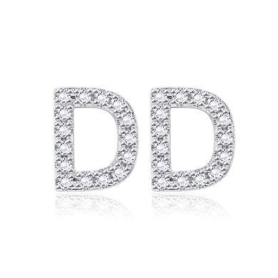 Simple and Fashion Letter D Cubic Zircon Stud Earrings - Glamorousky