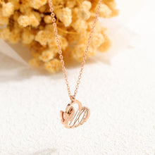 Load image into Gallery viewer, Elegant Romantic Plated Rose Gold Butterfly Heart Pendant with Necklace - Glamorousky