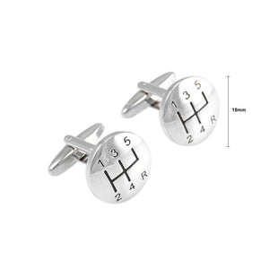 Fashion and Simple Personality Car Gearbox Round Cufflinks