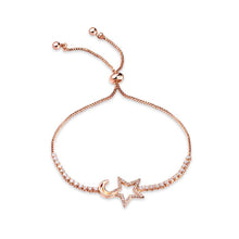 Load image into Gallery viewer, Fashion Simple Plated Rose Gold Star and Moon Bracelet with Cubic Zirconia - Glamorousky