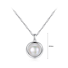 Load image into Gallery viewer, 925 Sterling Silver Fashion and Elegant Geometric White Freshwater Pearl Pendant with Necklace