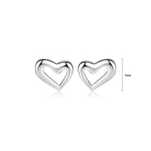 Load image into Gallery viewer, 925 Sterling Silver Simple Romantic Hollow Heart Stud Earrings