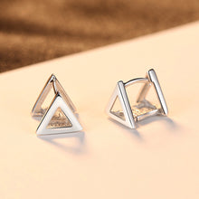 Load image into Gallery viewer, 925 Sterling Silver Simple Fashion Hollow Geometric Triangle Stud Earrings
