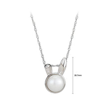 Load image into Gallery viewer, 925 Sterling Silver Simple Cute Rabbit Freshwater Pearl Pendant with Necklace