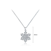 Load image into Gallery viewer, Simple Bright Snowflake Pendant with Cubic Zirconia and Necklace