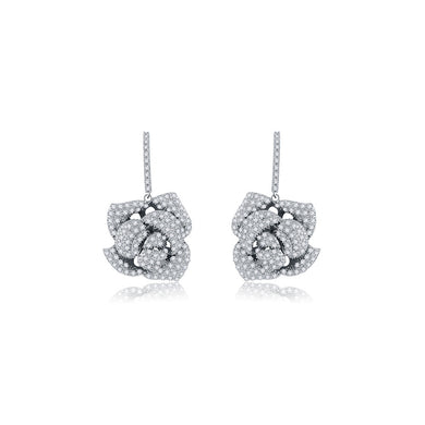 Fashion and Elegant Rose Earrings with Cubic Zirconia