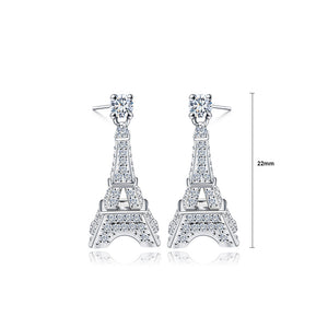 Fashion and Simple Paris Tower Stud Earrings with Cubic Zirconia