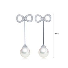 Load image into Gallery viewer, Fashion Simple Ribbon Tassel Imitation Pearl Earrings with Cubic Zirconia