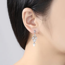 Load image into Gallery viewer, Fashion and Elegant Flower Imitation Pearl Earrings with Cubic Zirconia