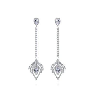 Simple and Fashion Geometric Tassel Earrings with Cubic Zirconia