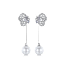 Load image into Gallery viewer, Fashion and Elegant Butterfly Tassel Imitation Pearl Earrings with Cubic Zirconia