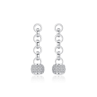 Fashion Simple Geometric Round Tassel Earrings with Cubic Zirconia