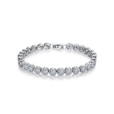Simple and Bright Geometric Round Bracelet with Cubic Zircon 17cm