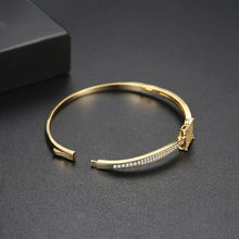 Load image into Gallery viewer, Fashion Simple Plated Gold Geometric Square Bracelet with Cubic Zirconia