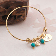 Load image into Gallery viewer, Simple Fashion Plated Gold Geometric Round Heart Pattern 316L Stainless Steel Bangle