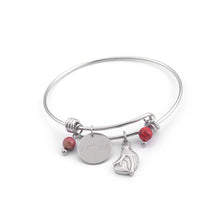 Load image into Gallery viewer, Simple and Romantic Geometric Round Love Heart 316L Stainless Steel Bangle