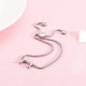 Simple and Fashion English Alphabet J 316L Stainless Steel Bracelet