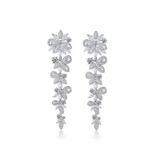 Load image into Gallery viewer, Fashion and Elegant Flower Tassel Earrings with Cubic Zirconia