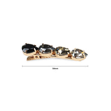 Load image into Gallery viewer, Simple Temperament Plated Gold Geometric Black Cubic Zirconia Hair Clip