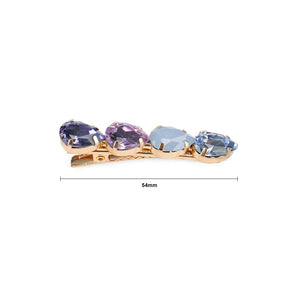 Simple Temperament Plated Gold Geometric Color Cubic Zirconia Hair Clip