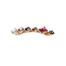 Load image into Gallery viewer, Simple and Fashion Plated Gold Geometric Square Red Cubic Zirconia Hair Clip