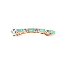 Load image into Gallery viewer, Fashion and Simple Plated Gold Geometric Hair Clip with Green Cubic Zirconia