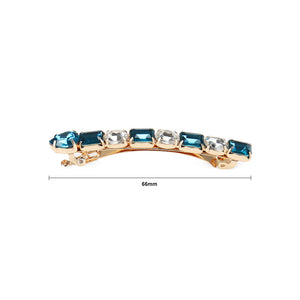 Fashion and Simple Plated Gold Geometric Hair Clip with Blue Cubic Zirconia