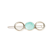 Load image into Gallery viewer, Fashion Simple Plated Gold Green Round Hair Clip