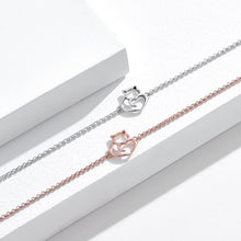 Load image into Gallery viewer, 925 Sterling Silver Plated Rose Gold Simple Cute Cat Bracelet