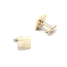 Load image into Gallery viewer, Simple and Fashion Plated Gold Geometric Tie Clip and Cufflinks Set