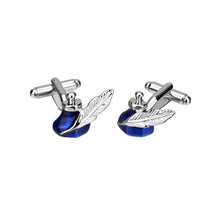 Load image into Gallery viewer, Fashion Creative Blue Ink Feather Pen Cufflinks