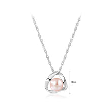 Load image into Gallery viewer, 925 Sterling Silver Fashion Simple Geometric Purple Freshwater Pearl Pendant with Necklace