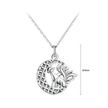 Load image into Gallery viewer, 925 Sterling Silver Fashion Personality Nine-tailed Fox Moon Pendant with Necklace