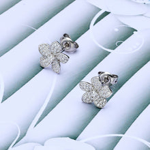 Load image into Gallery viewer, 925 Sterling Silver Fashion Bright Flower Stud Earrings with Cubic Zirconia