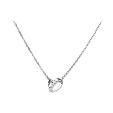 Load image into Gallery viewer, 925 Sterling Silver Simple Romantic Heart Pendant with Cubic Zirconia and Necklace