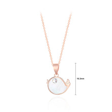 Load image into Gallery viewer, 925 Sterling Silver Plated Rose Gold Simple Cute Shell Fish Pendant with Cubic Zirconia and Necklace