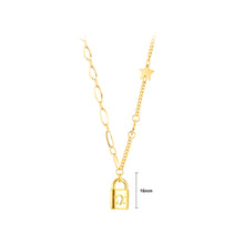 Load image into Gallery viewer, Fashion Simple Plated Gold Lock Star 316L Stainless Steel Pendant with Necklace